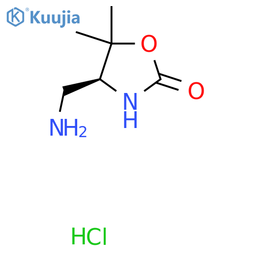 (4S)-4-(aminomethyl)-5,5-dimethyl-1,3-oxazolidin-2-one hydrochloride structure