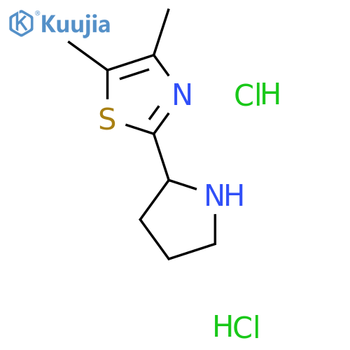 Thiazole, 4,5-dimethyl-2-(2-pyrrolidinyl)-, hydrochloride (1:2)  structure