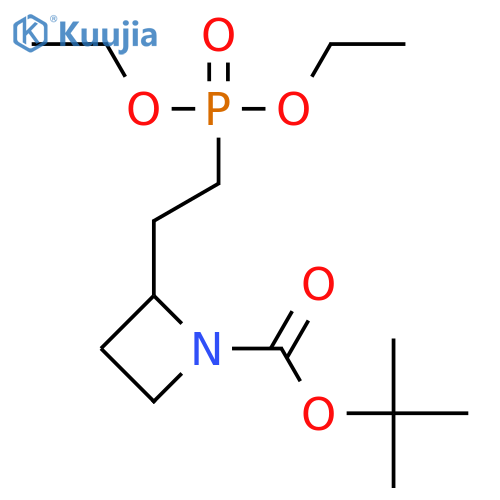 1-Azetidinecarboxylic acid, 2-[2-(diethoxyphosphinyl)ethyl]-, 1,1-dimethylethyl ester  structure