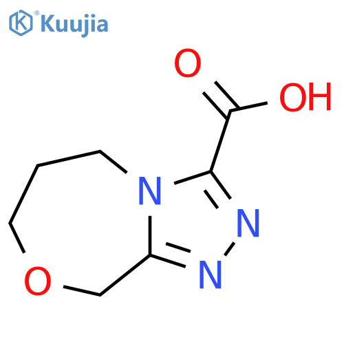 6,7-Dihydro-5H,9H-1,2,4-triazolo[3,4-c][1,4]oxazepine-3-carboxylic acid structure