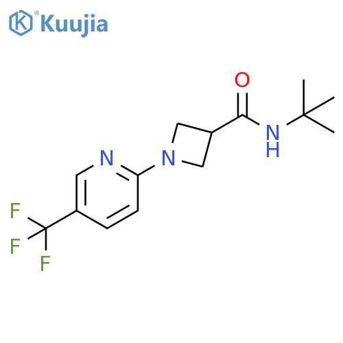 N-tert-butyl-1-[5-(trifluoromethyl)pyridin-2-yl]azetidine-3-carboxamide structure