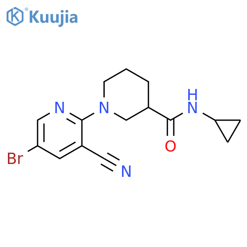 1-(5-bromo-3-cyanopyridin-2-yl)-N-cyclopropylpiperidine-3-carboxamide structure