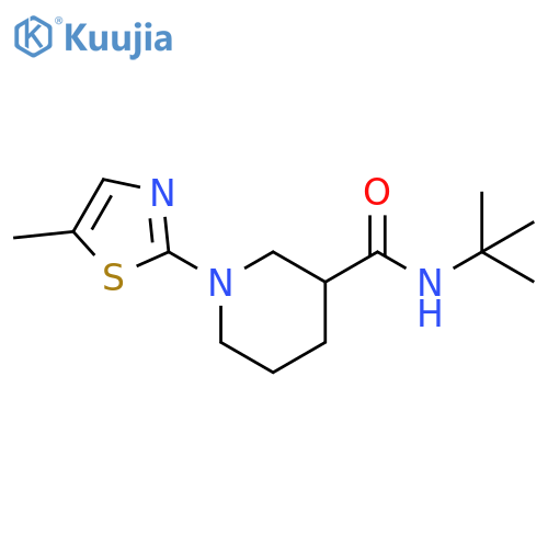 N-tert-butyl-1-(5-methyl-1,3-thiazol-2-yl)piperidine-3-carboxamide structure