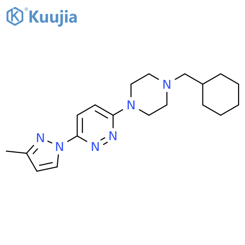 3-[4-(cyclohexylmethyl)piperazin-1-yl]-6-(3-methyl-1H-pyrazol-1-yl)pyridazine structure