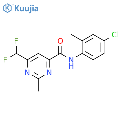 N-(4-chloro-2-methylphenyl)-6-(difluoromethyl)-2-methylpyrimidine-4-carboxamide structure