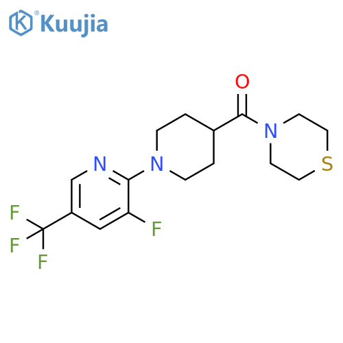 4-{1-[3-fluoro-5-(trifluoromethyl)pyridin-2-yl]piperidine-4-carbonyl}thiomorpholine structure