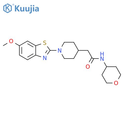 2-[1-(6-methoxy-1,3-benzothiazol-2-yl)piperidin-4-yl]-N-(oxan-4-yl)acetamide structure
