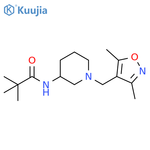 N-{1-[(3,5-dimethyl-1,2-oxazol-4-yl)methyl]piperidin-3-yl}-2,2-dimethylpropanamide structure