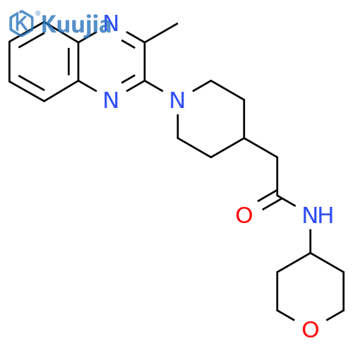 2-[1-(3-methylquinoxalin-2-yl)piperidin-4-yl]-N-(oxan-4-yl)acetamide structure