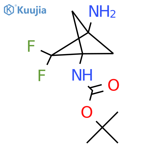 tert-butyl N-{3-amino-2,2-difluorobicyclo[1.1.1]pentan-1-yl}carbamate structure