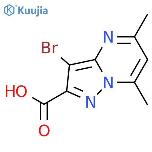 3-Bromo-5,7-dimethylpyrazolo[1,5-a]pyrimidine-2-carboxylic acid structure