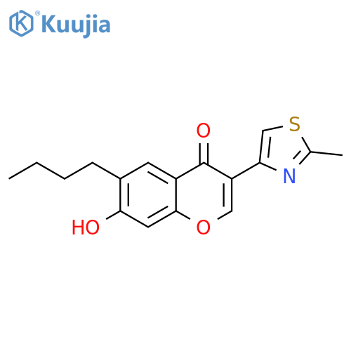6-butyl-7-hydroxy-3-(2-methyl-1,3-thiazol-4-yl)chromen-4-one structure