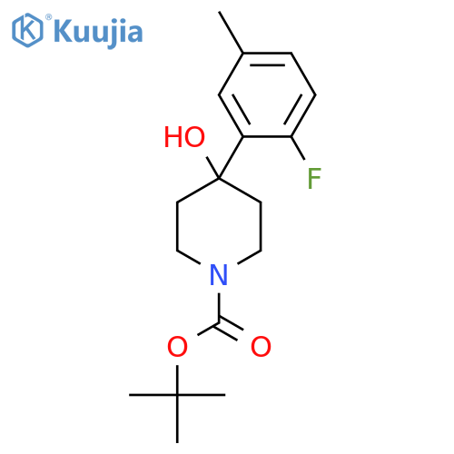 t-Butyl 4-(2-fluoro-5-methylphenyl)-4-hydroxypiperidine-1-carboxylate structure