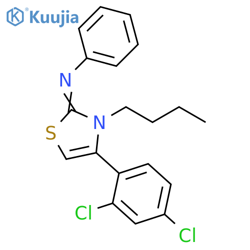 (2Z)-3-butyl-4-(2,4-dichlorophenyl)-N-phenyl-2,3-dihydro-1,3-thiazol-2-imine structure