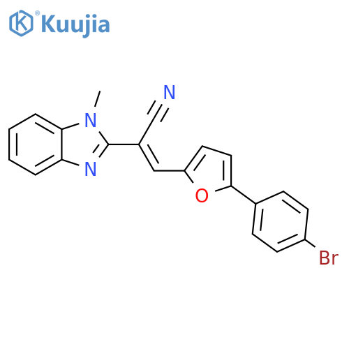 (2E)-3-[5-(4-bromophenyl)furan-2-yl]-2-(1-methyl-1H-1,3-benzodiazol-2-yl)prop-2-enenitrile structure