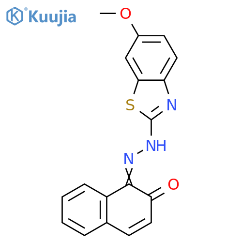 (1E)-1-2-(6-methoxy-1,3-benzothiazol-2-yl)hydrazin-1-ylidene-1,2-dihydronaphthalen-2-one structure