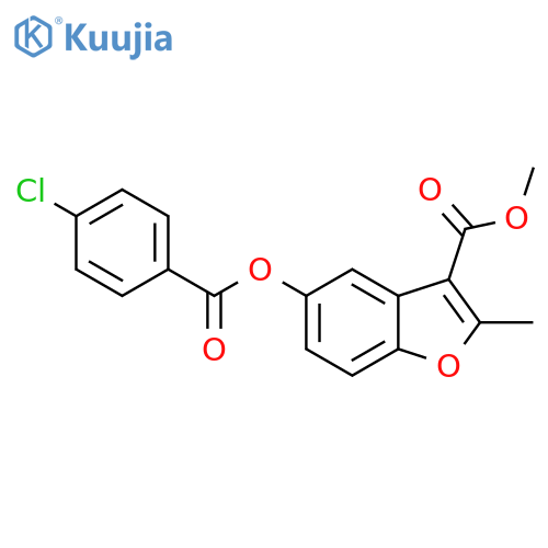methyl 5-(4-chlorobenzoyloxy)-2-methyl-1-benzofuran-3-carboxylate structure
