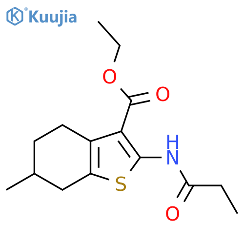 ethyl 6-methyl-2-propanamido-4,5,6,7-tetrahydro-1-benzothiophene-3-carboxylate structure