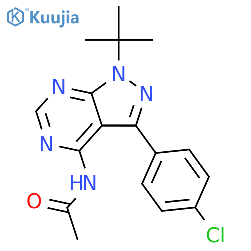Acetamide,N-[3-(4-chlorophenyl)-1-(1,1-dimethylethyl)-1H-pyrazolo[3,4-d]pyrimidin-4-yl]- structure