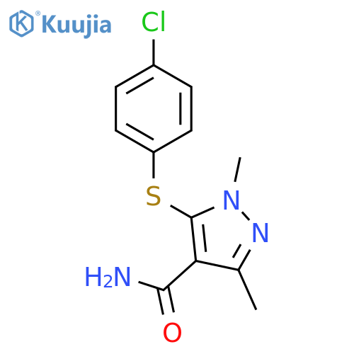 1H-Pyrazole-4-carboxamide, 5-[(4-chlorophenyl)thio]-1,3-dimethyl- structure