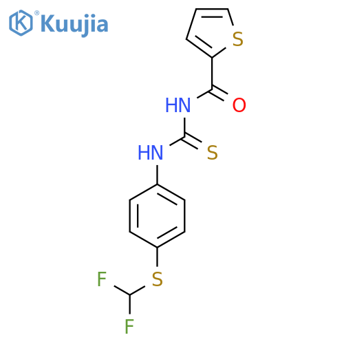 1-{4-(difluoromethyl)sulfanylphenyl}-3-(thiophene-2-carbonyl)thiourea structure