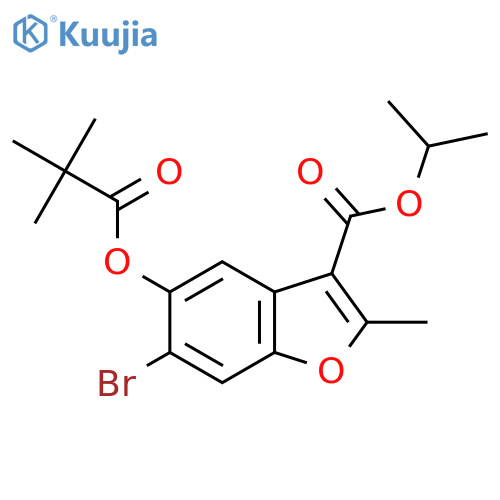 propan-2-yl 6-bromo-5-(2,2-dimethylpropanoyl)oxy-2-methyl-1-benzofuran-3-carboxylate structure