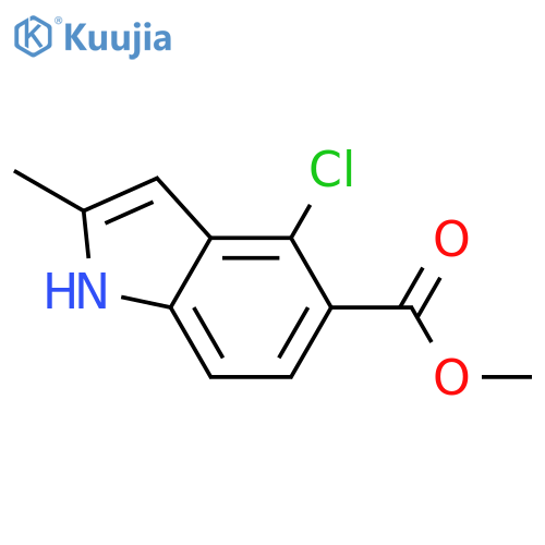 1H-Indole-5-carboxylic acid, 4-chloro-2-methyl-, methyl ester structure