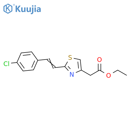 4-Thiazoleacetic acid, 2-[2-(4-chlorophenyl)ethenyl]-, ethyl ester structure