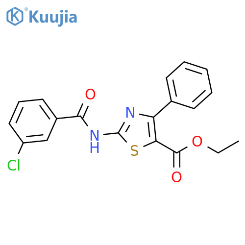 ethyl 2-(3-chlorobenzamido)-4-phenyl-1,3-thiazole-5-carboxylate structure