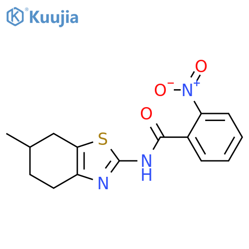 N-(6-methyl-4,5,6,7-tetrahydro-1,3-benzothiazol-2-yl)-2-nitrobenzamide structure