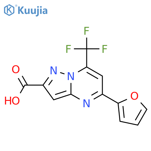 5-(furan-2-yl)-7-(trifluoromethyl)pyrazolo1,5-apyrimidine-2-carboxylic acid structure