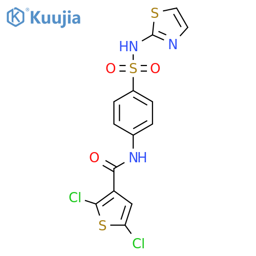 2,5-dichloro-N-{4-(1,3-thiazol-2-yl)sulfamoylphenyl}thiophene-3-carboxamide structure