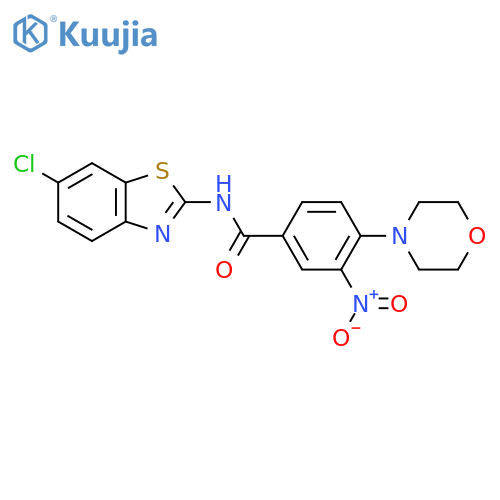 N-(6-chloro-1,3-benzothiazol-2-yl)-4-(morpholin-4-yl)-3-nitrobenzamide structure