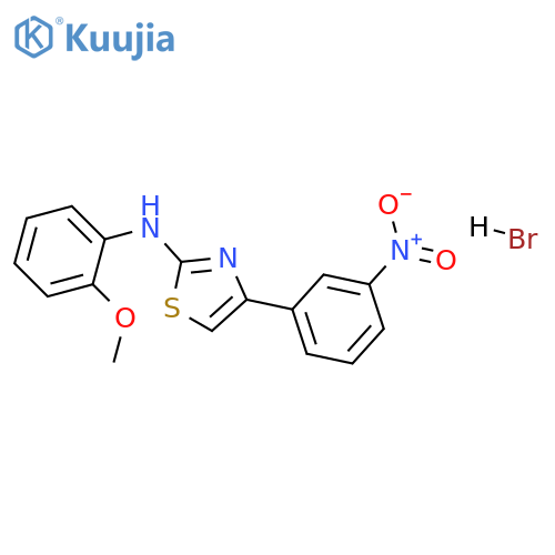 N-(2-methoxyphenyl)-4-(3-nitrophenyl)-1,3-thiazol-2-amine hydrobromide structure