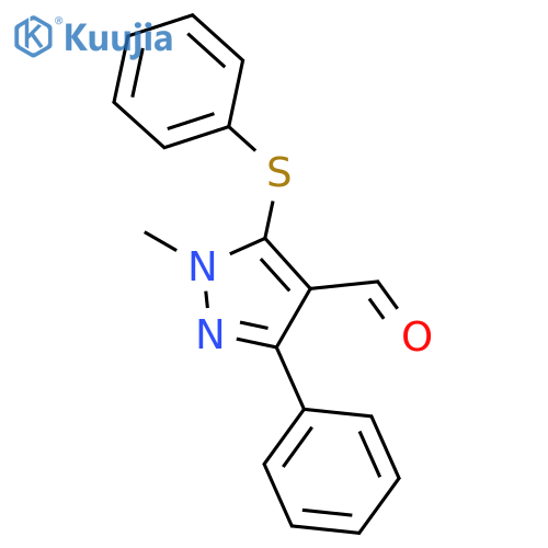 1-Methyl-3-phenyl-5-(phenylsulfanyl)-1H-pyrazole-4-carbaldehyde structure