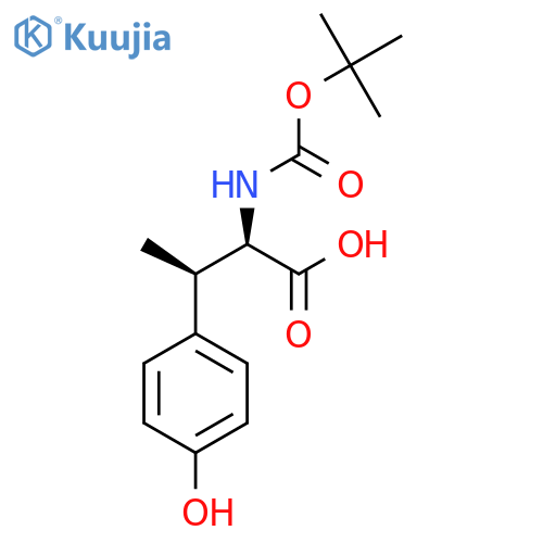 (2R,3R)-2-Boc-amino-3-(4-hydroxy-phenyl)-butyric acid structure