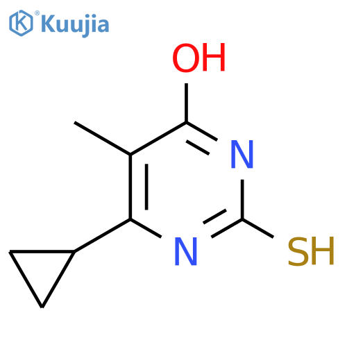 6-cyclopropyl-5-methyl-2-sulfanylidene-1,2,3,4-tetrahydropyrimidin-4-one structure