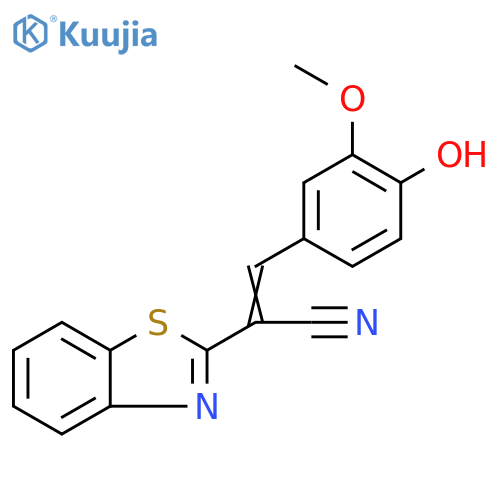 2-Benzothiazol-2-yl-3-(4-hydroxy-3-methoxy-phenyl)-acrylonitrile structure