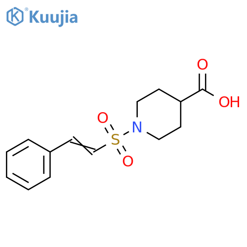 1-(2-phenylethenesulfonyl)piperidine-4-carboxylic acid structure