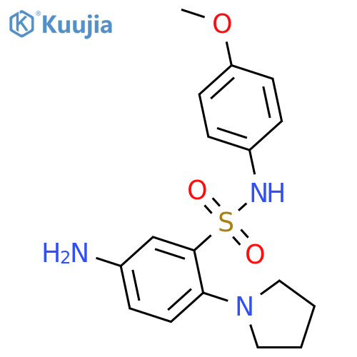 5-amino-N-(4-methoxyphenyl)-2-(pyrrolidin-1-yl)benzene-1-sulfonamide structure