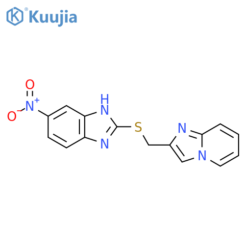 2-[({imidazo[1,2-a]pyridin-2-yl}methyl)sulfanyl]-5-nitro-1H-1,3-benzodiazole structure