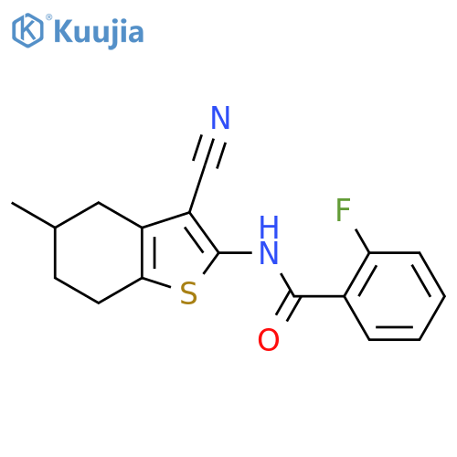 N-(3-cyano-5-methyl-4,5,6,7-tetrahydro-1-benzothiophen-2-yl)-2-fluorobenzamide structure