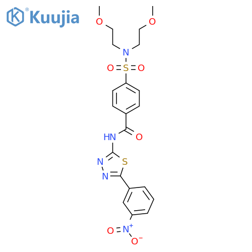 4-bis(2-methoxyethyl)sulfamoyl-N-5-(3-nitrophenyl)-1,3,4-thiadiazol-2-ylbenzamide structure