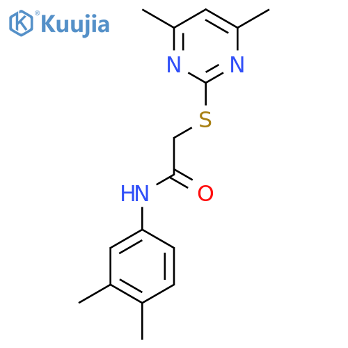 N-(3,4-Dimethylphenyl)-2-[(4,6-dimethylpyrimidin-2-yl)sulfanyl]acetamide structure