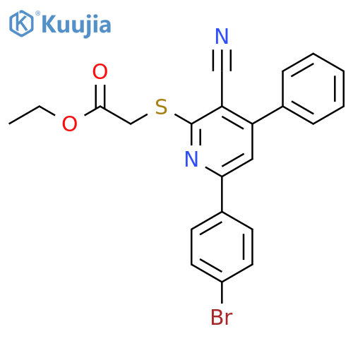 <br>[6-(4-Bromo-phenyl)-3-cyano-4-phenyl-pyridin-2-ylsulfanyl]-acetic acid ethy l ester structure