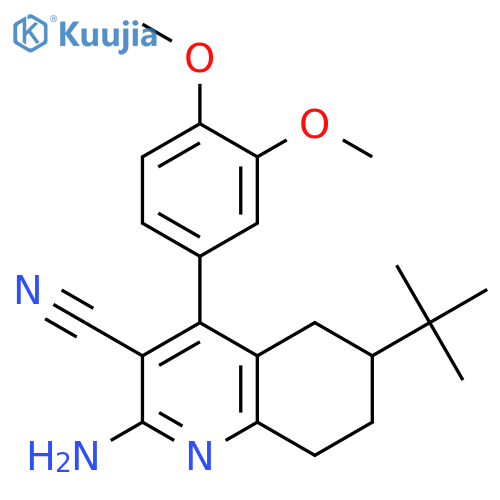 <br>2-Amino-6-tert-butyl-4-(3,4-dimethoxy-phenyl)-5,6,7,8-tetrahydro-quinoline- 3-carbonitrile structure