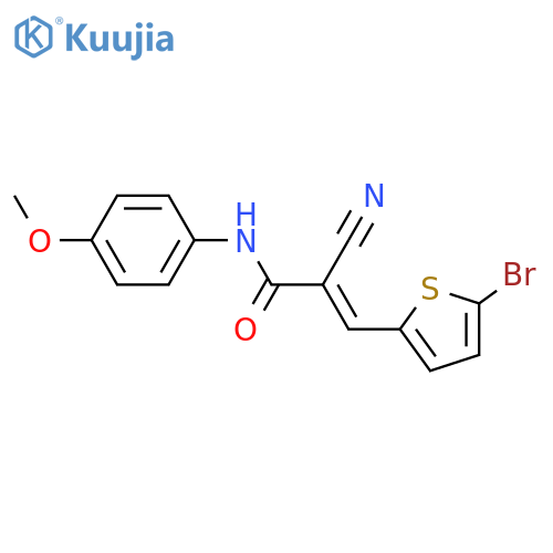 (2Z)-3-(5-bromothiophen-2-yl)-2-cyano-N-(4-methoxyphenyl)prop-2-enamide structure