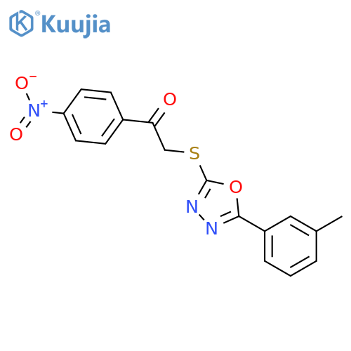 1-(4-Nitro-phenyl)-2-(5-m-tolyl-[1,3,4]oxadiazol-2-ylsulfanyl)-ethanone structure