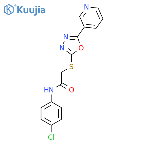 N-(4-chlorophenyl)-2-{[5-(pyridin-3-yl)-1,3,4-oxadiazol-2-yl]sulfanyl}acetamide structure