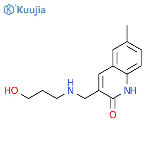 3-[(3-Hydroxy-propylamino)-methyl]-6-methyl-1H-quinolin-2-one structure